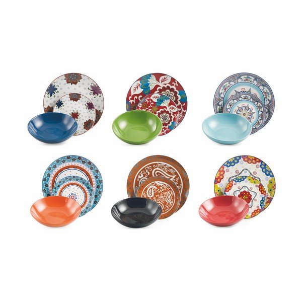 18 dalių "Villa d'Este Folie" porcelianinių indų rinkinys