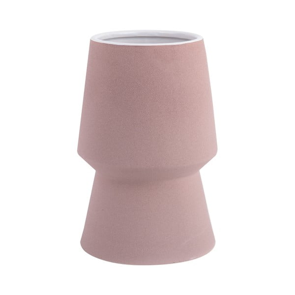 Rožinė keraminė vaza PT LIVING Cast, aukštis 17 cm