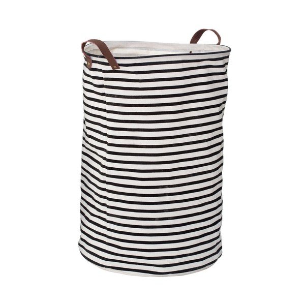 Juodos ir baltos spalvos iš tekstilės skalbinių krepšys 54 l Stripe – Premier Housewares