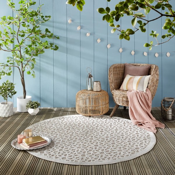 Pilkas apvalus lauko kilimas ø 160 cm Argento - Flair Rugs-image-1