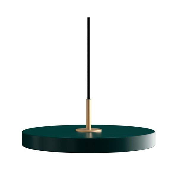 Tamsiai žalios spalvos iš metalo kabantis šviestuvas LED su pritemdymo funkcija ø 31 cm su metaliniu gaubtu Asteria Plus – UMAGE