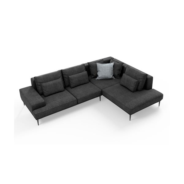 Juoda sofa-lova Interieurs 86 Liege, kampas dešinėje-image-4