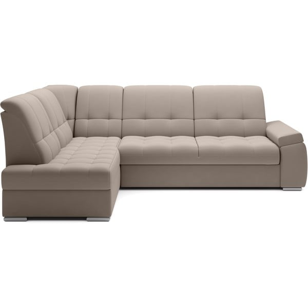 Smėlio spalvos iš velveto sulankstoma/su sandėliavimo vieta kampinė sofa (su kairiuoju kampu/„L“ formos) Sado – ELTAP