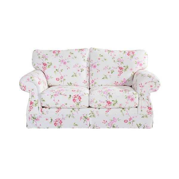 Rožinės ir baltos spalvos gėlėta sofa "Max Winzer Mina", 173 cm-image-1