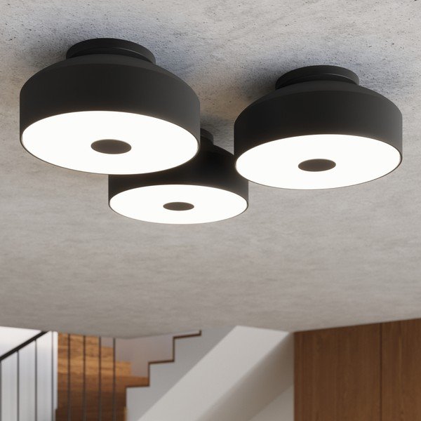 Juodos spalvos lubinis šviestuvas ø 30 cm Blacko – Sollux-image-1