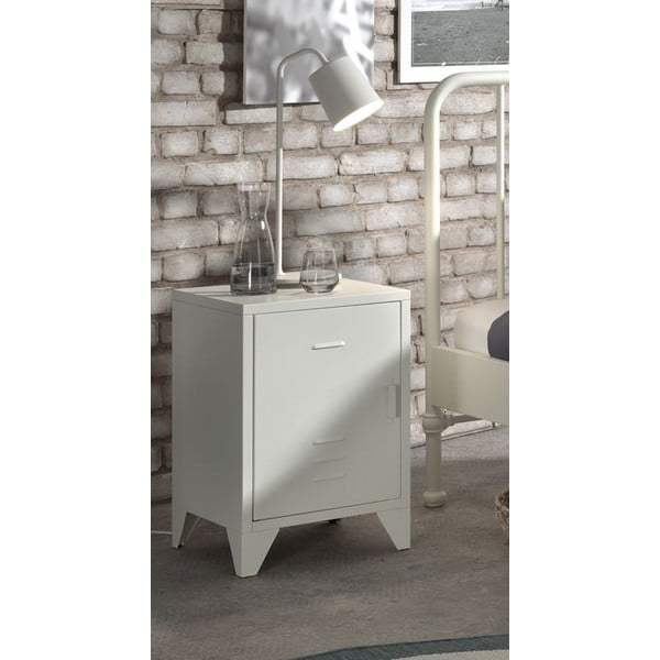 Baltas metalinis naktinis staliukas Bronxx - Vipack-image-1