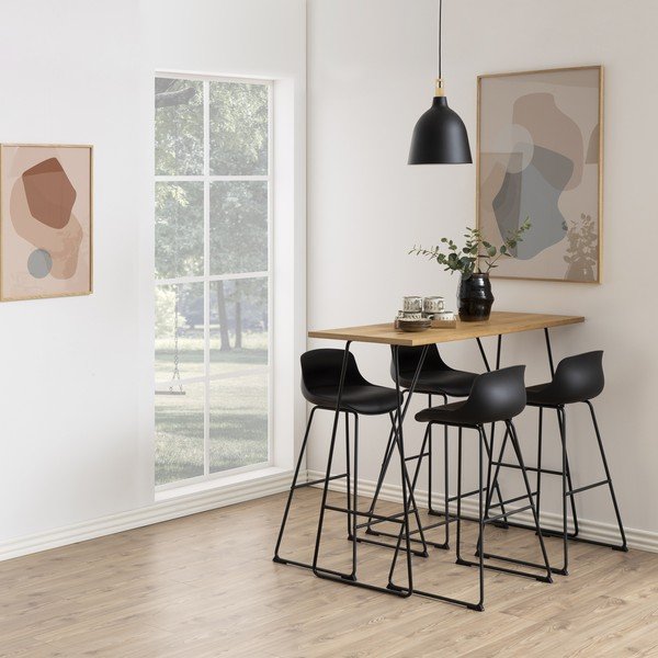 Juodos spalvos baro taburetė (sėdynės aukštis 76 cm) Tina – Actona-image-1