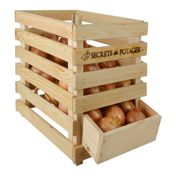 Medinė svogūnų dėžutė su stalčiumi Esschert Design