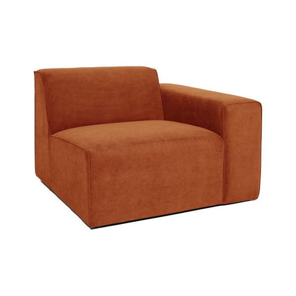 Oranžinės spalvos aksominės modulinės sofos elementas Scandic Sting, 101 cm, dešinysis kampas-image-2