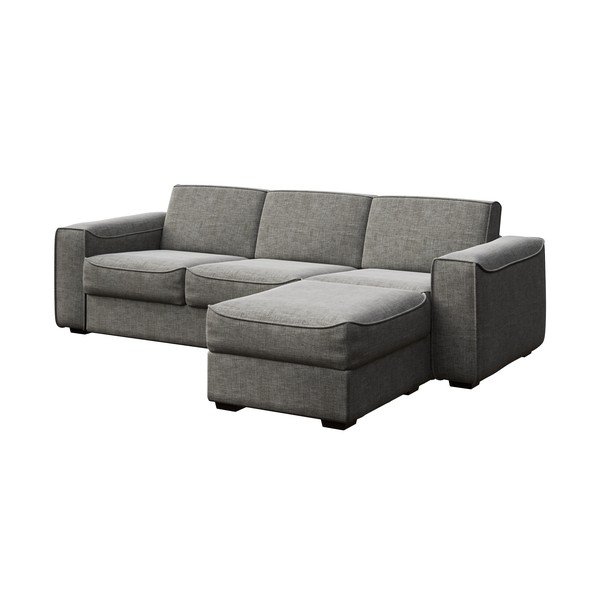Pilkos spalvos kampinė sofa-lova Mesonica Munro, dešinysis kampas, 308 cm-image-2