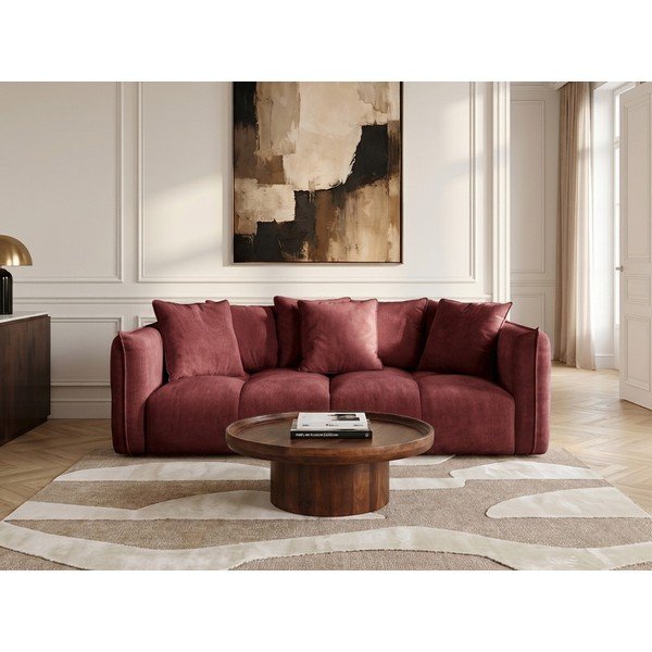 Raudonos spalvos sofa iš šenilinio audinio Harlem – Bobochic Paris-image-2