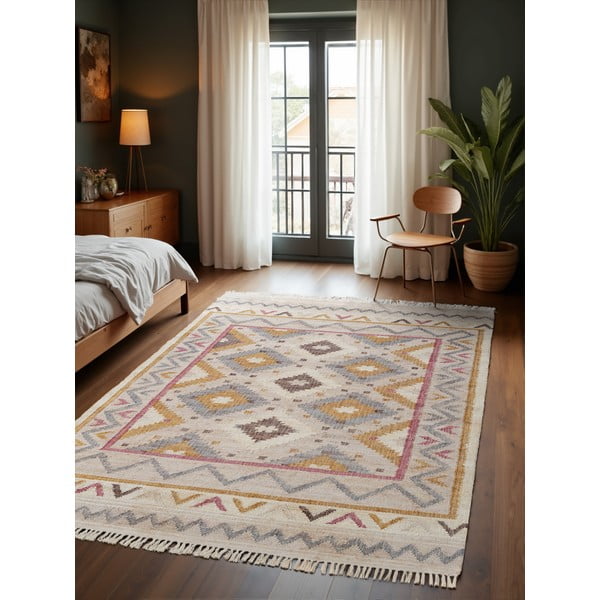 Rankų darbo kreminės spalvos iš džiuto kilimas 120x170 cm Roya Imani – Elle Decoration-image-1