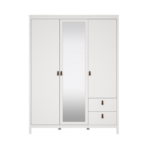 Baltos spalvos drabužių spinta su veidrodžiu 150x199x58 cm Madrid – Tvilum-image-2