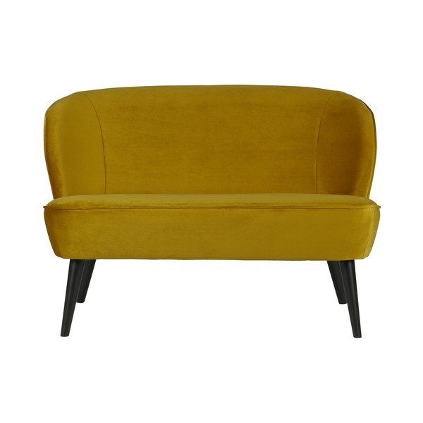 Garstyčių geltonos spalvos dvivietė sofa WOOOD Sara-image-2