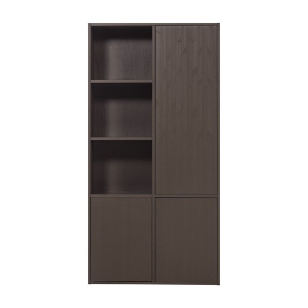 Tamsiai rudos spalvos iš pušies masyvo modulinė spinta 108x215 cm Meggy – WOOOD