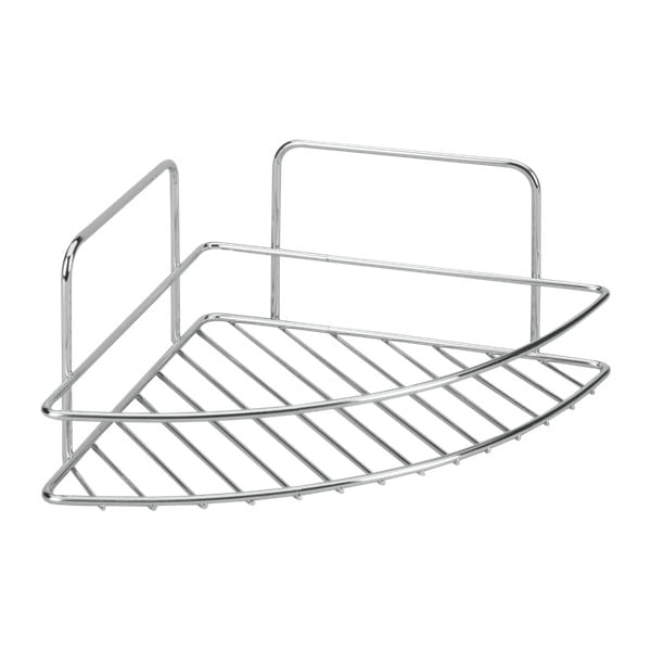 Blizgios sidabrinės spalvos iš plieno vonios lentyna Luxy – Metaltex