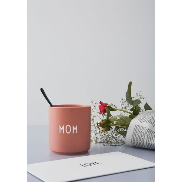 Iš porceliano  puodelis rožinės spalvos/smėlio spalvos 300 ml Mom – Design Letters-image-4