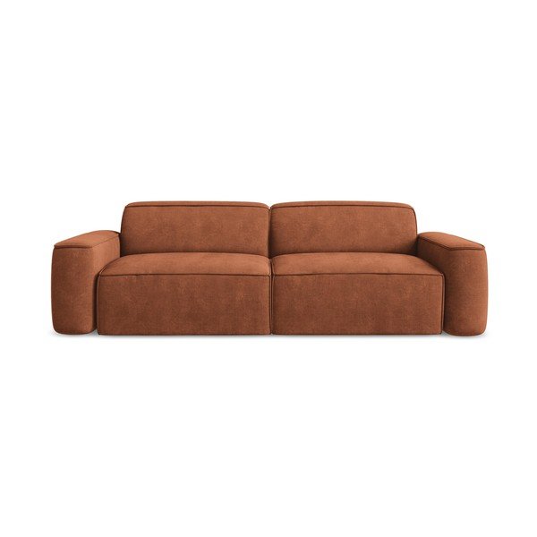 Terakotos spalvos iš šenilinio audinio sofa 244 cm Omao – Makamii