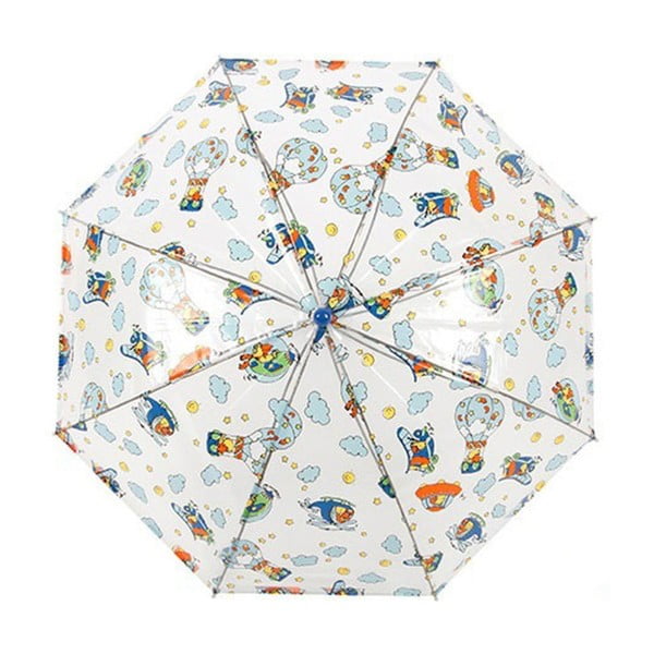 Vaikiškas permatomas plikas skėtis su mėlynomis detalėmis "Ambiance Doppler", ⌀ 70 cm
