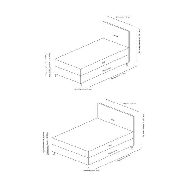 Dvigulė lova smėlio spalvos audiniu dengta su sandėliavimo vieta su lovos grotelėmis 140x200 cm Safir – Kalune Design-image-3