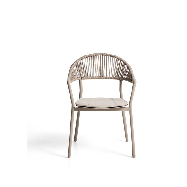 Taupe spalvos paminkštinto audinio sodo kėdė Alimia – Kave Home-image-4