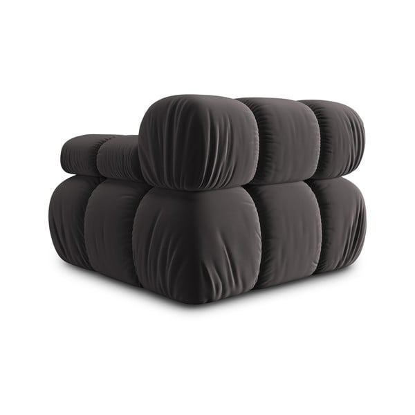 Modulinė sofa tamsiai pilkos spalvos iš velveto (su dešiniuoju kampu) Bellis – Micadoni Home-image-4