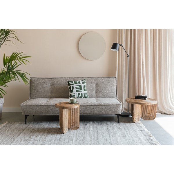 Smėlio spalvos iš boucle sulankstoma sofa 184 cm Cielke – White Label-image-1