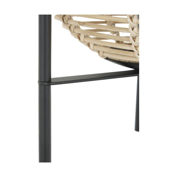 Juoda stalinė lempa su rotango gaubtu Westwing Collection Wasa, aukštis 38 cm-image-4
