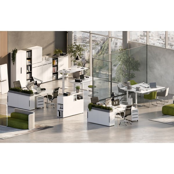 Aukšta šoninė spintelė baltos spalvos 81x120 cm Mailand – Germania-image-4