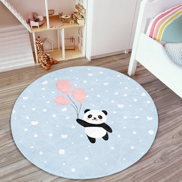 Vaikiškas kilimas šviesiai mėlynos spalvos ø 80 cm Comfort – Mila Home-image-3