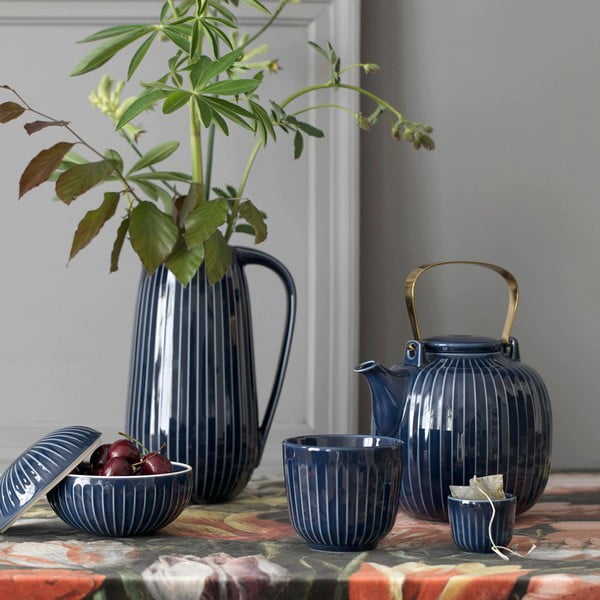 Tamsiai mėlynas porcelianinis arbatinukas Kähler Design Hammershoi, 1,2 l-image-2