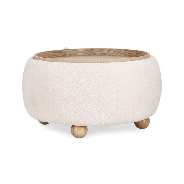 Kreminės spalvos pufas iš boucle Irisha – Bizzotto-image-2