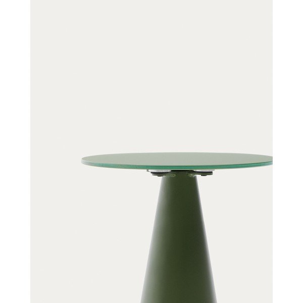 Apvalios formos šoninis stalas su stikliniu stalviršiu ø 35 cm Wilshire – Kave Home-image-2