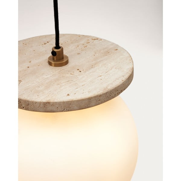 Kabantis šviestuvas baltos spalvos ø 20 cm su stiklo gaubtu Malachi – Kave Home-image-3