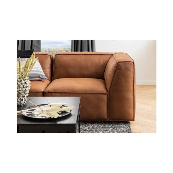 Modulinė sofa konjako rudos spalvos (su kairiuoju kampu) Fairfield Kentucky – Bonami Selection-image-1