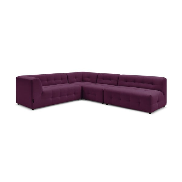 Tamsiai violetinė kampinė sofa (kairysis kampas) Kleber - Bobochic Paris