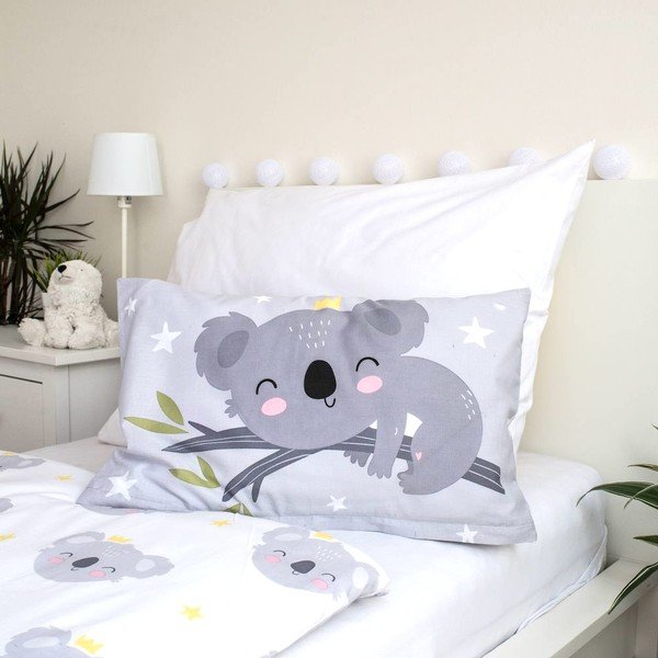 Pilkos spalvos iš medvilnės vaikiška patalynė vaikiškai lovai 100x135 cm Koala "Sweet Dreams" – Jerry Fabrics-image-2