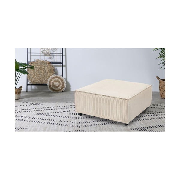 Modulinė taburetė kreminės spalvos iš kordinio velveto Nihad modular – Bobochic Paris-image-1