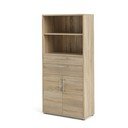 Modulinė knygų spinta natūralios spalvos iš ąžuolo 89x189 cm Prima – Tvilum
