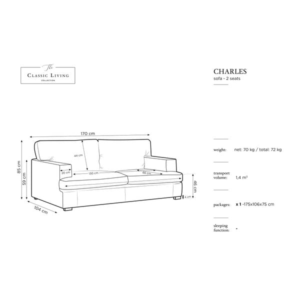 Mėlyna sofa "Windsor & Co Sofas Daphne", 170 cm-image-1