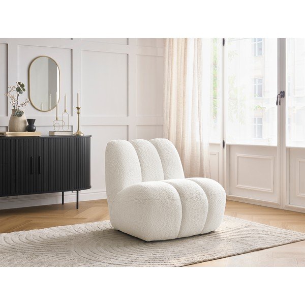 Baltos spalvos iš boucle krėslas Janissaire – Bobochic Paris-image-1
