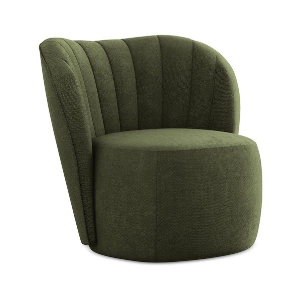 Žalios spalvos krėslas iš šenilinio audinio Keloa – Makamii