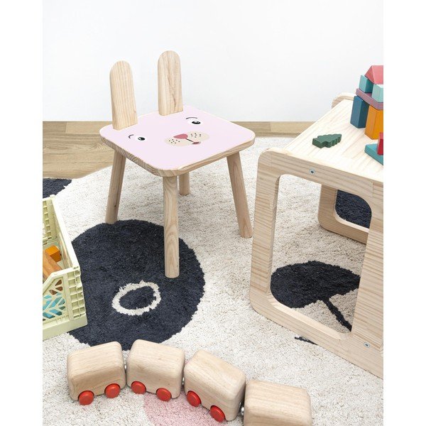 Vaikiška kėdutė iš pušies masyvo Little Nice Things Rose Bunny-image-1