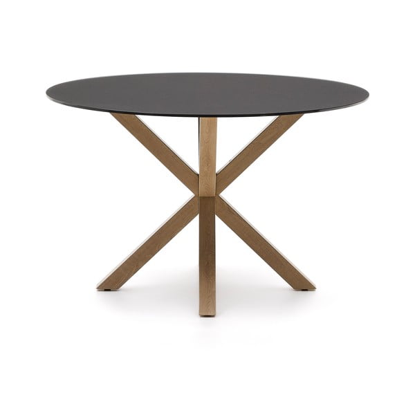 Apvalios formos valgomojo stalas su stikliniu stalviršiu ø 120 cm Argo – Kave Home-image-2