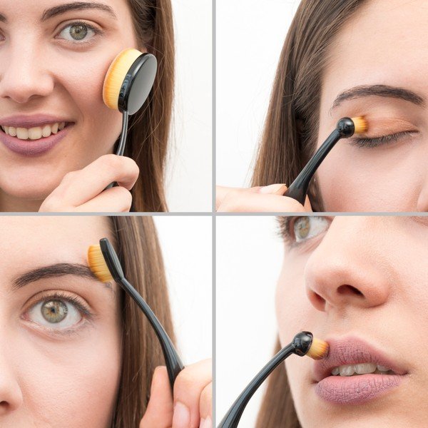 11 ovalių kosmetikos šepetėlių rinkinys InnovaGoods laikymo dėžutėje-image-1