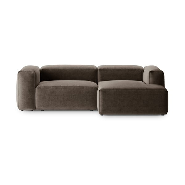 Rudos spalvos kampinė sofa (su dešiniuoju kampu/su gultu) Bergamo – Cosmopolitan Design