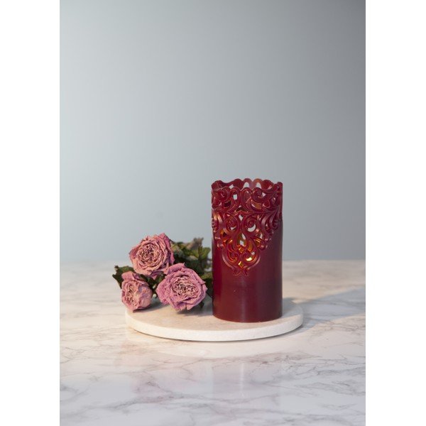 Raudona vaškinė LED žvakė Star Trading Clary, aukštis 15 cm-image-3