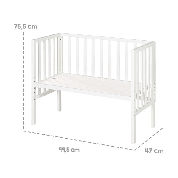 Vaikiška lovelė baltos spalvos 90x45 cm – Roba-image-4