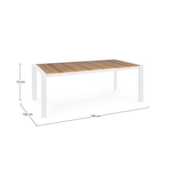 Iš aliuminio sodo valgomojo stalas 100x198 cm Elias   – Bizzotto-image-4