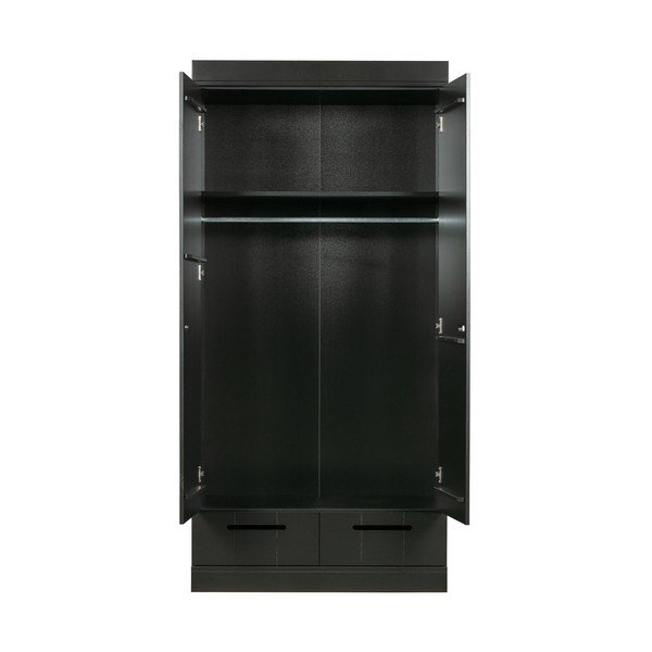 Juoda pušies medienos konstrukcijos spinta WOOOD Connect, 94 cm pločio-image-2